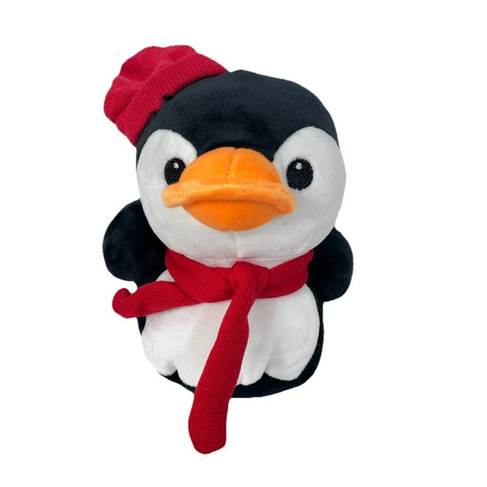 Holiday Time 7.5" Quackerz Penguin Plush With Hat And Scarf - Picture 1 of 8